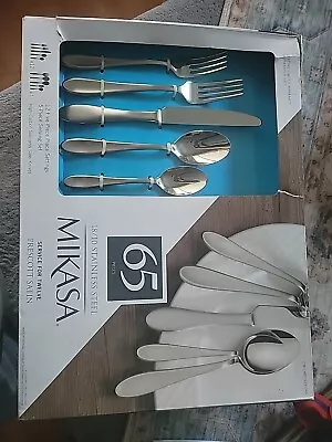 Mikasa Harmony 65pcs Silverware Set 18.10 Polished Miror Stainless Steel • $149