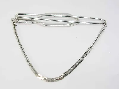 Tie Clip With Chain Vintage Mid Century Hickok Classic Necktie Accessory • $24.95