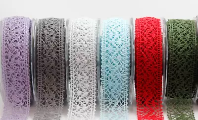 22mm And 38mm Crocheted Lace Ribbon 2 Or 10 Metres (May Arts @ Bertie's Bows) • £3.95