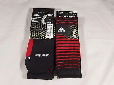 New Mens Adidas Formotion Team Speed Vertical Crew Athletic Socks 2 Pair Pack • $10