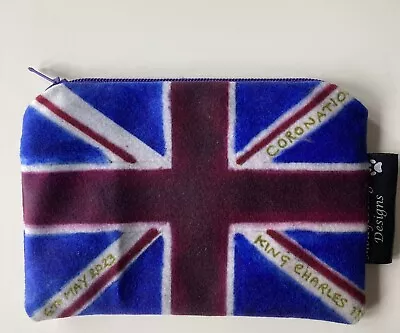 Union Jack Eco Velvet Coronation Purse Pure Silk Lining KingCharles 111 • £10
