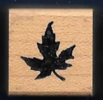 DROPPING MAPLE TREE LEAF FALL Stamp Of Excellence Inc MINI Wood RUBBER STAMP • $4.99