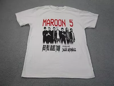 Maroon 5 Shirt Mens L White Red Pill Blues Tour Julia Michaels Tee Adult Large • $5.92