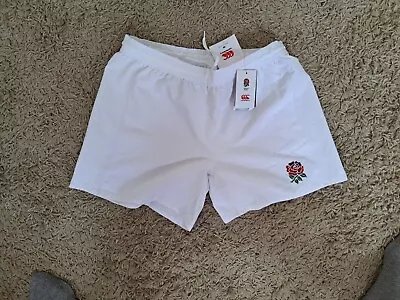 Canterbury England Rugby Match Players Home Rugby Shorts White Vaprodri BNWT • £24.95