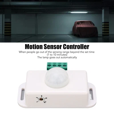 £6.14 • Buy (White)Body Sensing Switch Automatic Lighting PIR Sensor Delay Time Adjustable