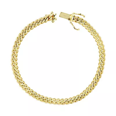 14K Yellow Gold Solid Mens 5mm Miami Cuban Link Chain Bracelet Box Clasp 8  • $1077.98