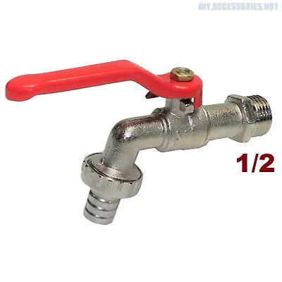 1/2  BSP Lever Garden Outside Water Tap Ball Type Valve Red Handle Hose Plug  • £6.49