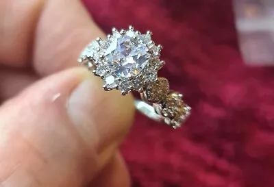 £7.49 • Buy Womans Size P. Exquisite 5ct Diamond & Diamond Encrusted Band Ring