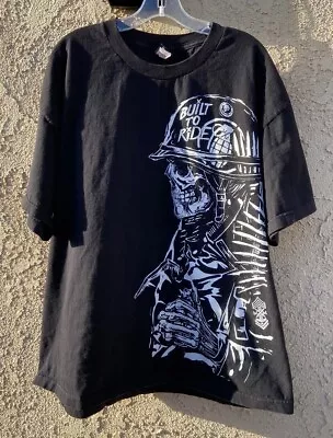 Vintage Metal Mulisha Skull Biker T Shirt Sz Xl Grunge Y2K Goth Punk Double Side • $35