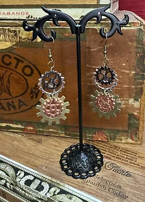 Steampunk Industrial Gears Drop Dangle Hook Earrings For All Occasions. Fun! • $9.99