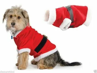 £5.99 • Buy Christmas Santa Claus Dog Fancy Dress Jacket Coat Costume Pet Outfit Xmas 