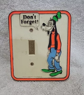 Vintage Goofy Light Switch Plate Cover Disney Glow Dark 70s Cartoon • $10