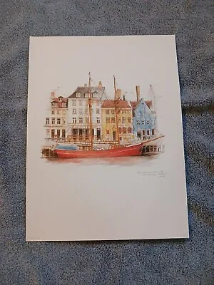 Vintage Mads Stage Signed Watercolor Print Denmark • $24.75