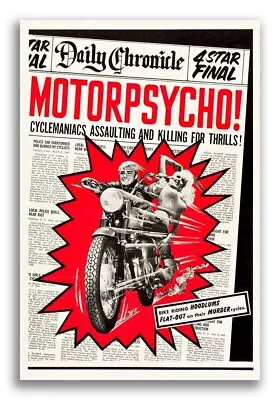 1965  MotorPsycho!  Classic Vintage Style Motorcycle Movie Poster - 16x24 • $13.95