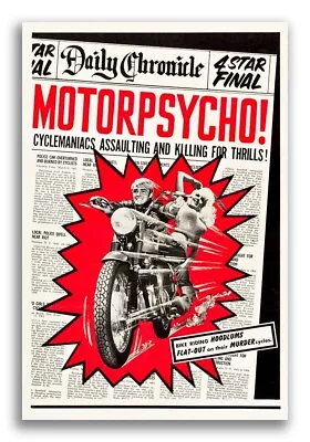 MotorPsycho! 1965 Vintage Style Motorcycle Movie Poster - 24x36 • $25.95