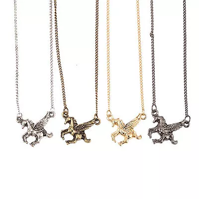 $5.60 • Buy Vintage Retro Flying Flower Horse Pegasus Wing Unicon Necklace, Multiple Choices