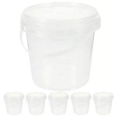 6 Pcs Food Bucket Ice Cream Storage Plastic Containers Tubs Desktop • £10.49