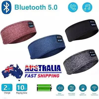 $14.56 • Buy Bluetooth 5.0 Headband Music Call Wireless Stereo Eye Mask Headphones Sleep Band