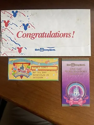 Walt Disney World 15th Anniversary One Day World Passport Ticket  • $500
