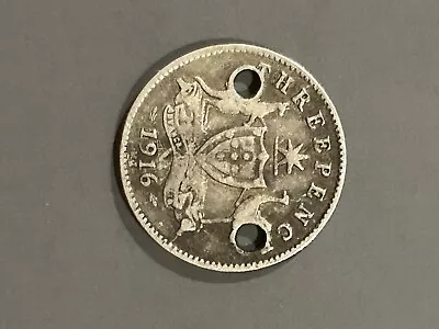 Three Pence Drilled 1916 • $20