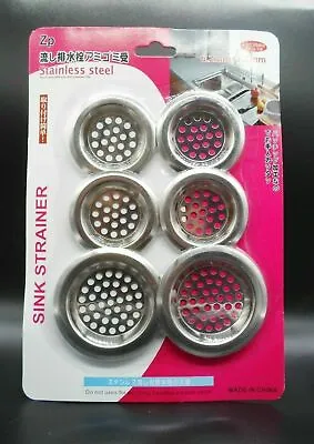 £2.98 • Buy 6 X Stainless Steel Sink Bath Plug Hole Strainer Drainer Basin Hair Trap Cover