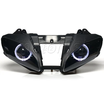 $319.99 • Buy Assembled Projector Headlight White Halo Rings Fits For Yamaha YZF-R6 2006-2007