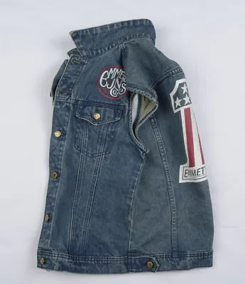 £17.88 • Buy EMMETT Jeans Men Denim Jacket Biker Vest Waistcoat S Workwear Trucker Rider NEW