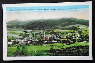 Snow Capped Mount Mansfield Highest Mountain In Vermont Postmarked 1934 • $1.98