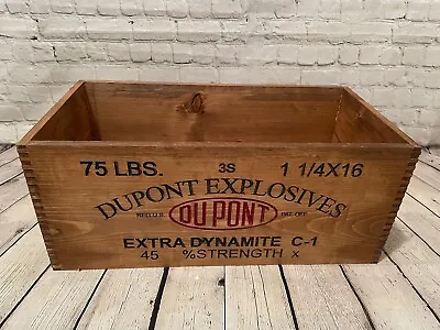 Large Vintage Dupont Dynamite Crate Replica - Man-cave Decor Storage • $135