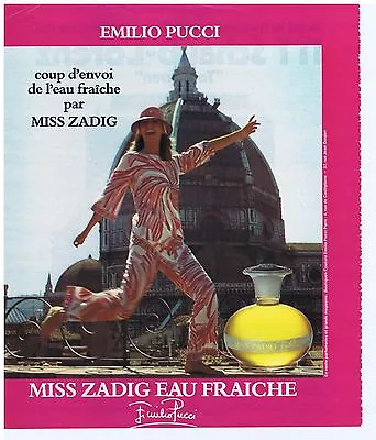 1977 ADVERTISING ADVERTISEMENT EMILIO PUCCI Miss Zadig Fresh Water • $3.20