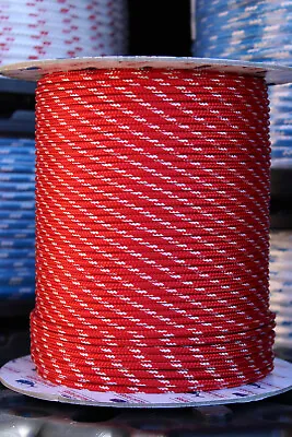 New England STA-SET Halyard Sheet Line Dacron Sail Rope 3/16  X 50' Red/White • $36.89