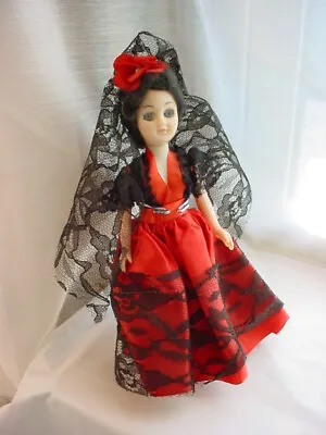 Vintage Flamenco Doll Spanish Lady Sleepy Eyes Stand Included • $9.96