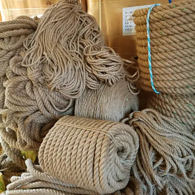 £14.95 • Buy Braided Twisted 6mm-40mm Natural Jute Hessian Rope Decking Garden Sash Rope Cord