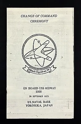 1975 Attack Squadron VA 56 Champions Change Of Command US Navy Vintage Program • $12.50