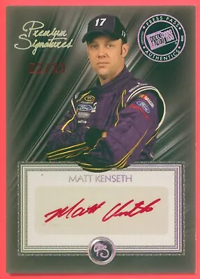 MATT KENSETH 2010 P P P Premium Signatures Red 02/20 # PS-MK Authentic Autograph • $30