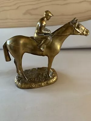 K&O (Kronheim & Oldenbusch) Horse W Jockey Metal Statue 4.25” 1920-1930 • $55