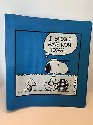 Vintage 89’ Snoopy & Woodstock 3 Ring Poly Binder Peanuts Collection K&M Tennis • $21