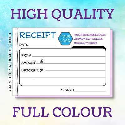 Personalised A6 Receipt Books / Duplicate / Ncr 50 Sets / Pad • £7.50