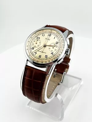 PIAGET Rare Vintage Jumbo Chronograph Vintage Champagne Dial Mens Wristwatch • $1649.99