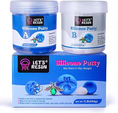 LET'S RESIN Silicone Putty1LB/40A Silicone Mold Making Kit Easy 1:1 Mixing For • $35.56