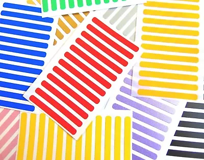 Narrow 50x5mm Rectangular Mixed Coloured Sticky Labels Stickers 10 Colours • £2.90