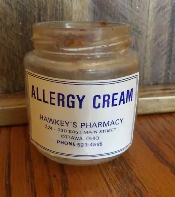 VINTAGE Hand-Crafted Bottle-Allergy Cream-Approx. 2.5  Tall • $10