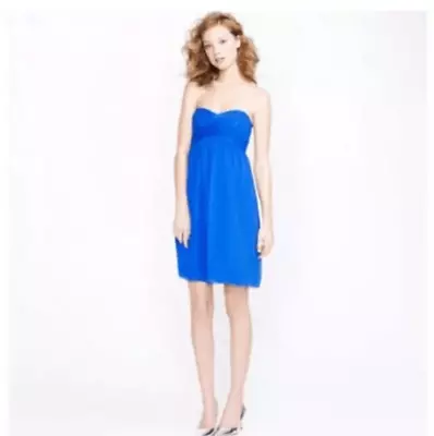 J.Crew Taryn Strapless Mini Dress In Royal Blue In 6 • $32