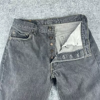 Vtg Levi 501 Jeans Men 31x31* Black Made In USA Button Fly Faded 90s Grunge Fade • $74.99