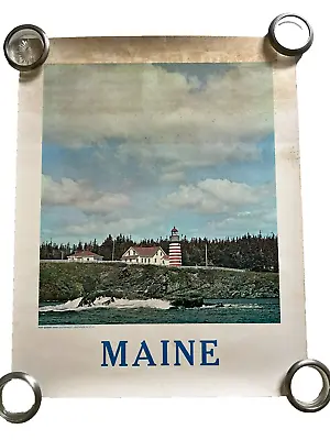 Vintage   West Quoddy Lighthouse  Maine Photo Print Poster • £13.02