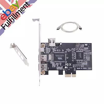 PCI Ex1 To External IEEE 1394 Adapter Card Controller With Bracket  Adapter • £16.34