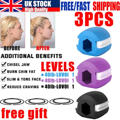 3x Jawline Exerciser Jaw Face Neck Trainer Toner Facial Ball Anti-Wrinkle Toning • £7.49