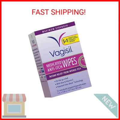 $8.78 • Buy Vagisil Anti-Itch Medicated Feminine Intimate Wipes For Women, Maximum Strength,