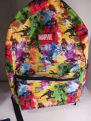 Marvel Avengers Super Hero All-Over Print 17  Backpack Tie Dye School Book Bag • $16.99