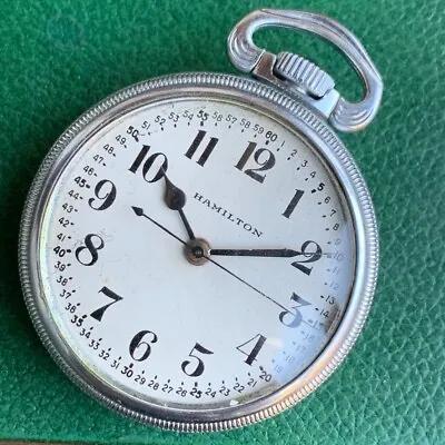 1941 Hamilton Grade 4992B 22 Jewels Military Pocket Watch - 12 Hour Dial Convert • $675